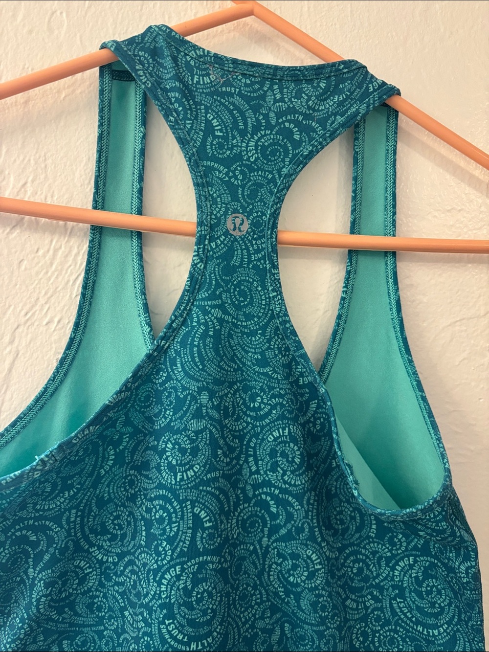 lululemon athletica Teal Patterned Racerback Tank - Aqua Lining